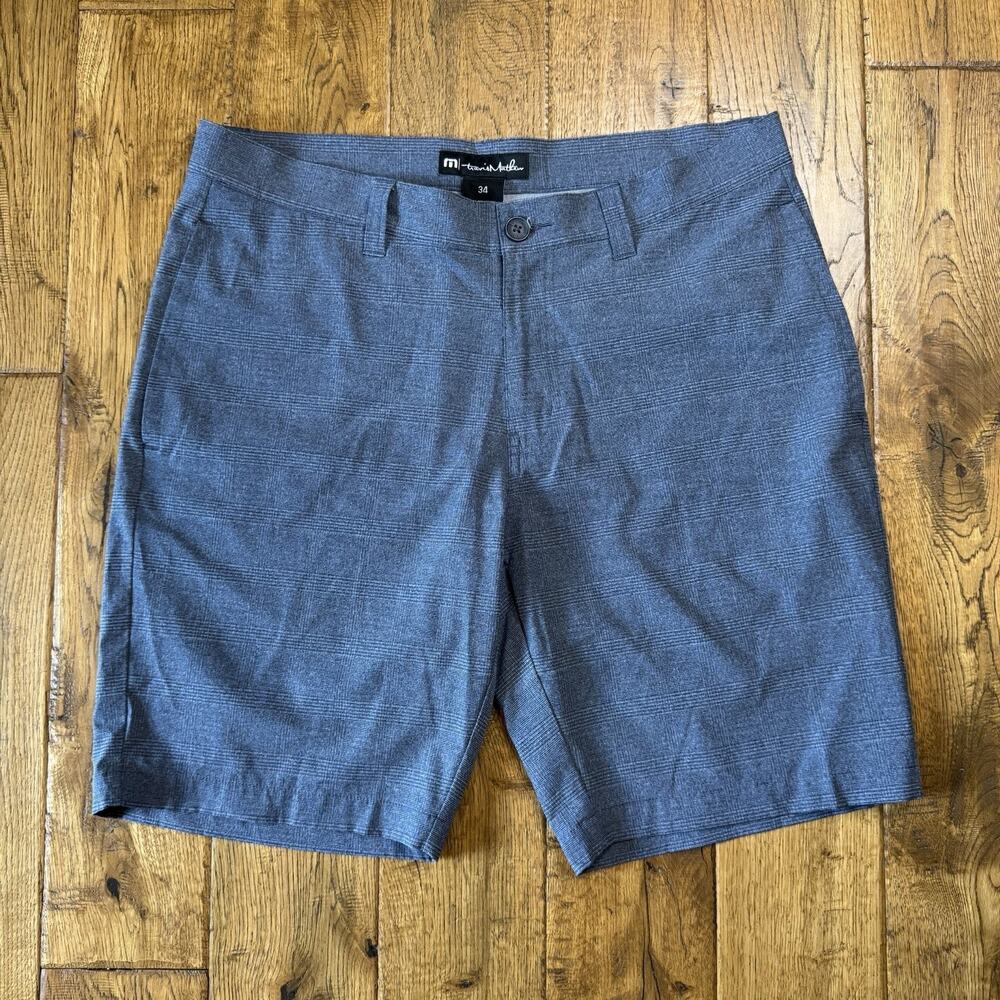 Travis Mathew Sand Harbor Shorts Mens SZ 34 Heather Blue 10" Performance Golf